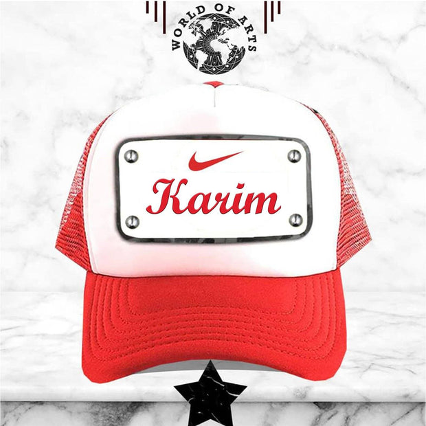 Customized Red and White Cap