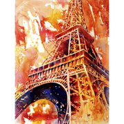 Eiffel Tower in color Canvas Portrait