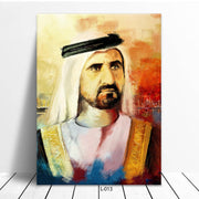 Mohammed bin rashid al maktoum art Canvas Portrait