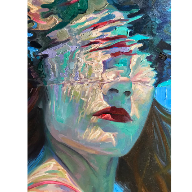 Swimming woman art Canvas Portrait