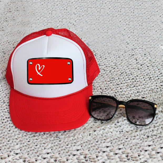 Customized red white cap