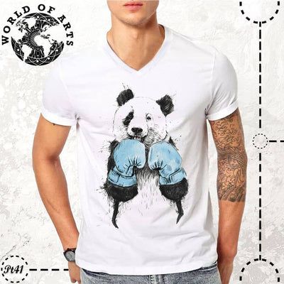 Panda boxing t-shirt