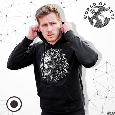 Lion Black and White Hoodie