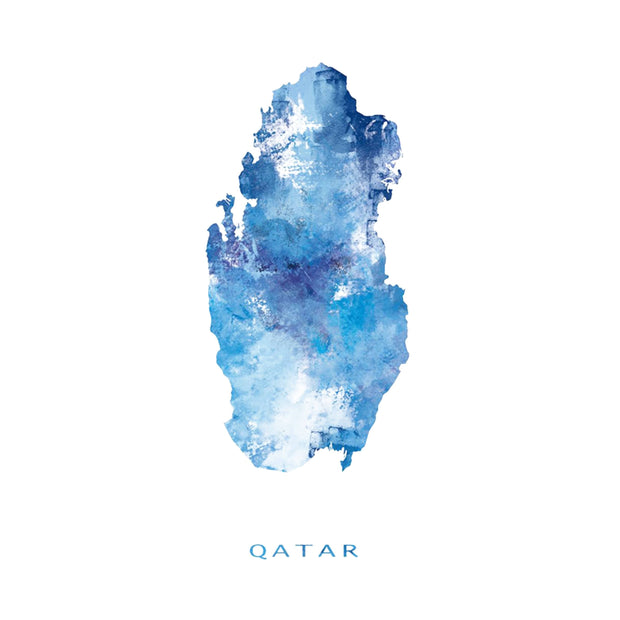 Qatar blue map T-Shirt