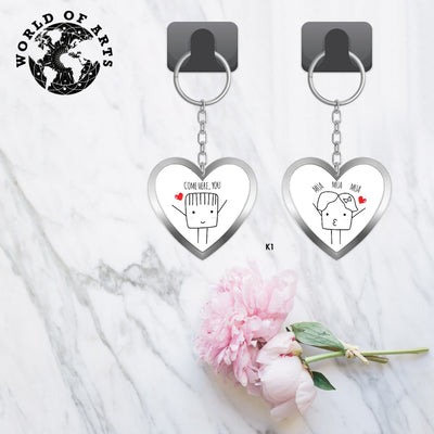 Couples  cartoon heart Key chain