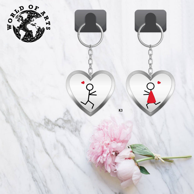 Couples love heart Key chain