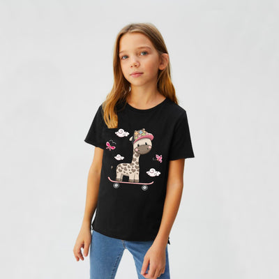 cool giraffe Girls t-shirt for kids