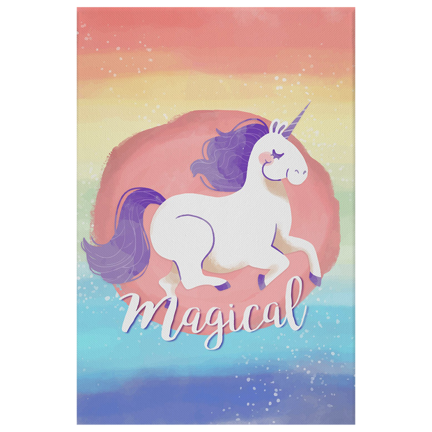 Magical unicorn canvas portrait