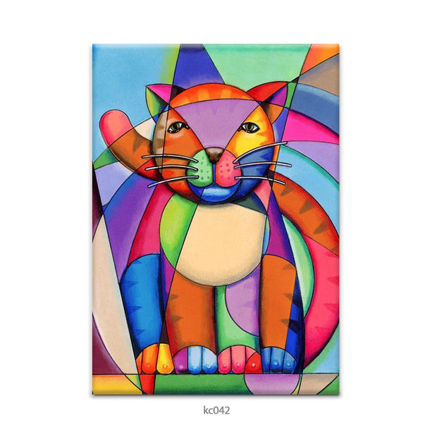 A cat colorful canvas portrait