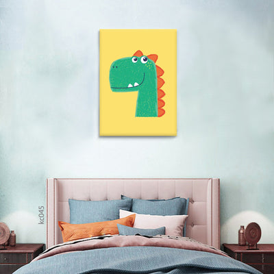 Cute dinosaur canvas portrait
