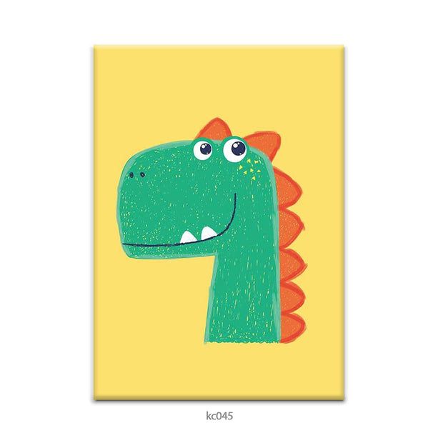 Cute dinosaur canvas portrait