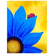Ladybug on flower canvas portrait