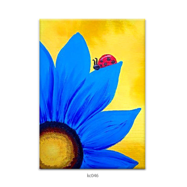 Ladybug on flower canvas portrait