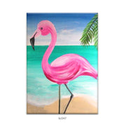 Flamingo beach canvas portrait