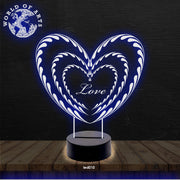 love heart 3D led lamp
