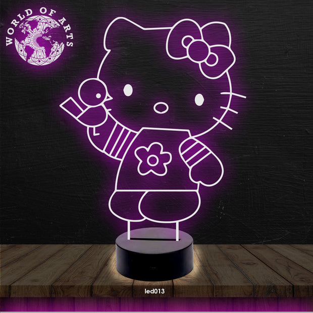 kitty cat cartoon 3D led lamp