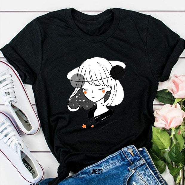 girl illustration T-shirt