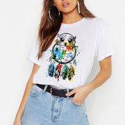 colorful dream catcher owl T-shirt